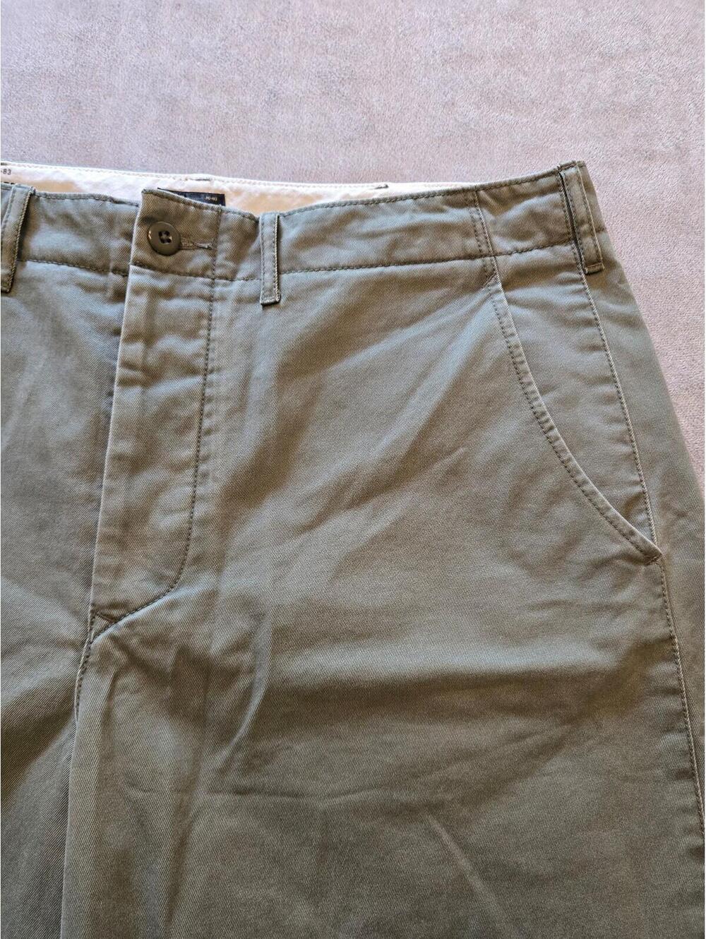 Men’s 100% Cotton Field Shorts Olive Chino Shorts (35) - Picture 2 of 6